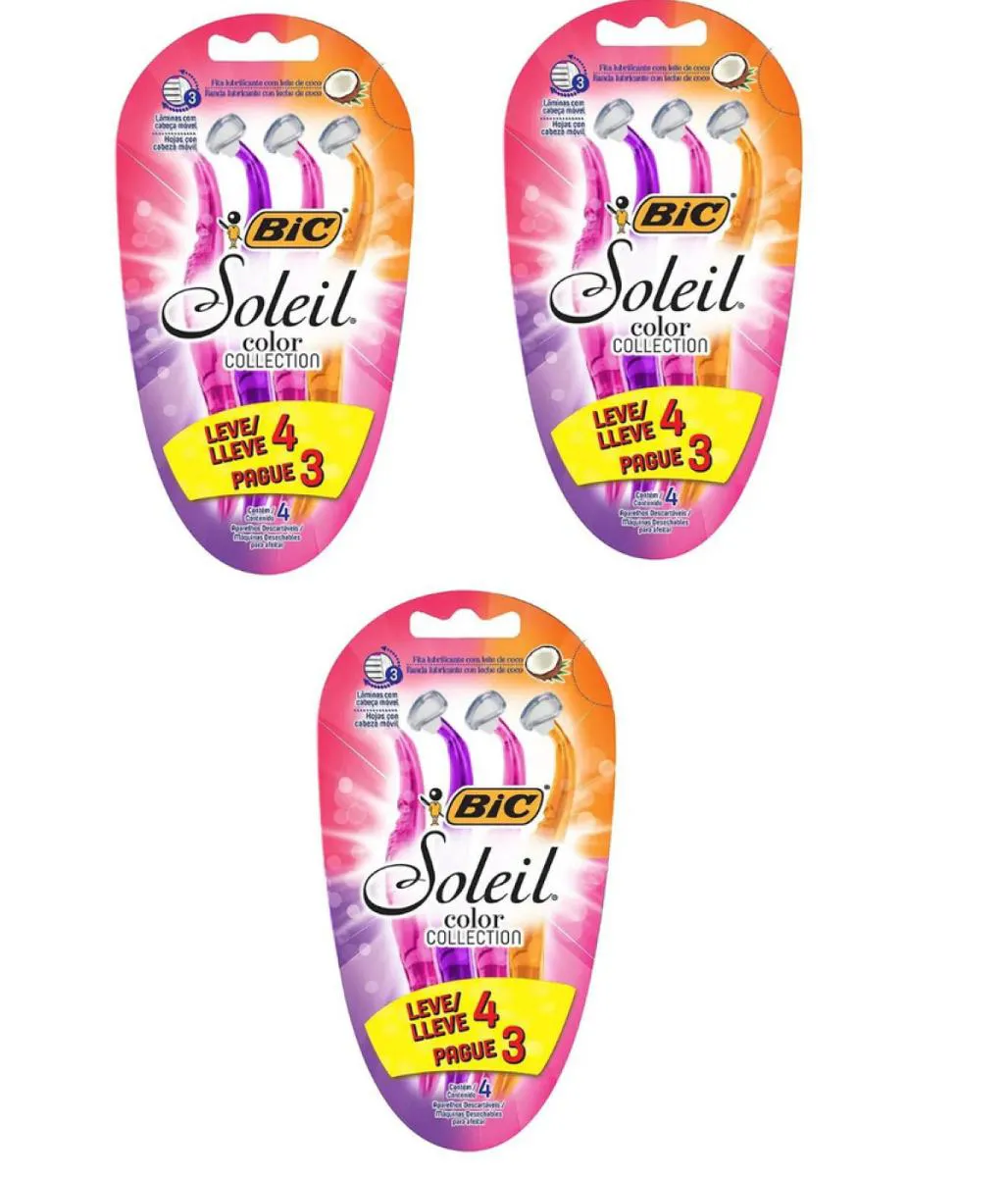 Kit 03 Aparelho de Depilar Bic Soleil 4un - Bic