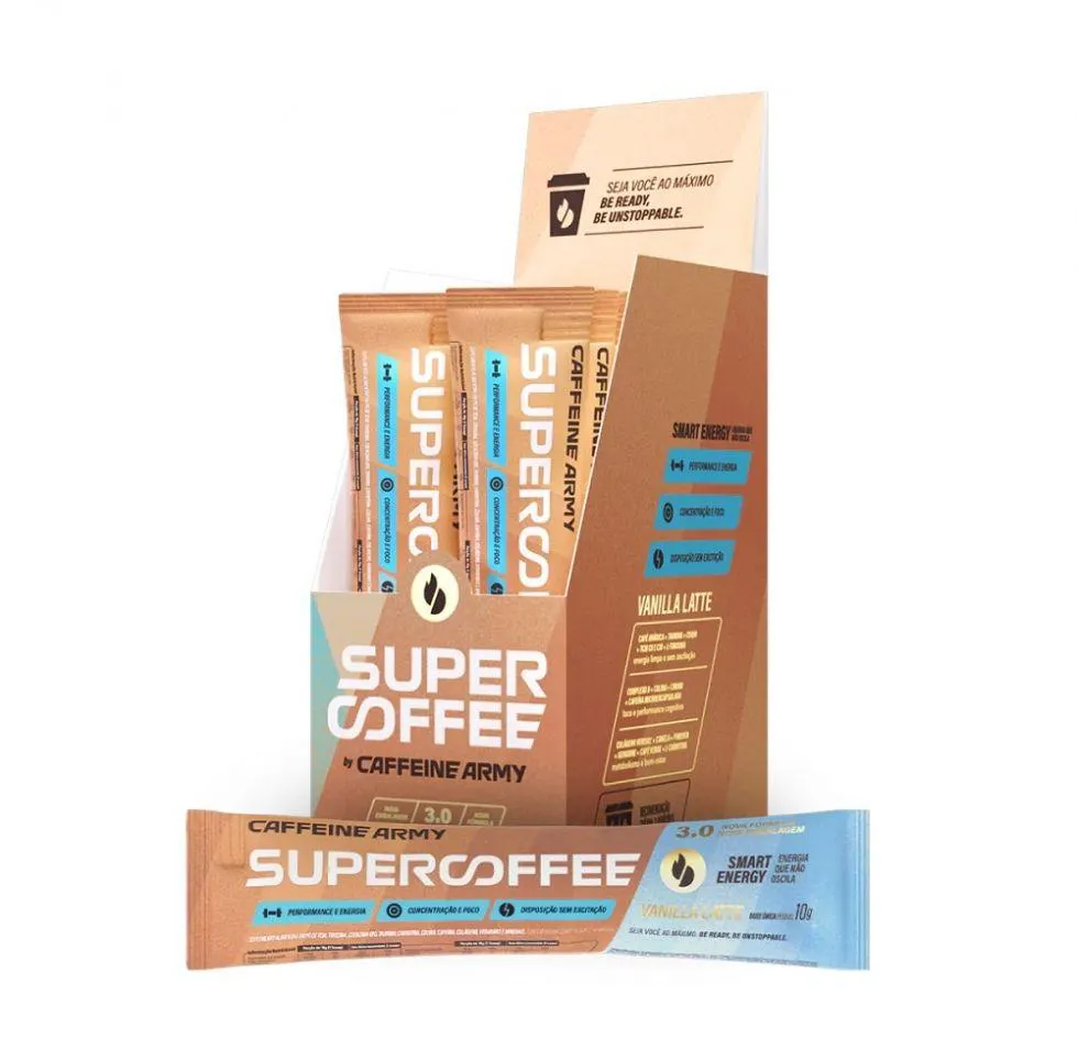 Supercoffee 3.0 To Go Display (14 Sachês de 10g) - Sabor: Vanilla Latte