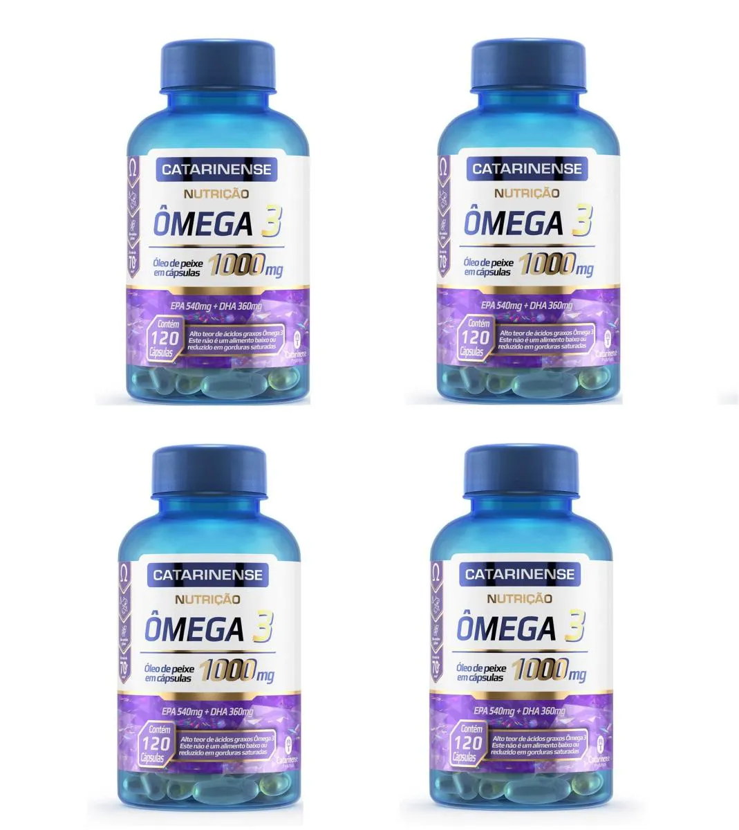 KIT 4 SUPLEMENTO CATARINENSE ÔMEGA 3 NUTRIçãO 120CPS