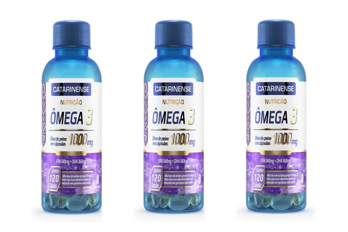 KIT 3 SUPLEMENTO CATARINENSE ÔMEGA 3 NUTRIçãO 120CPS