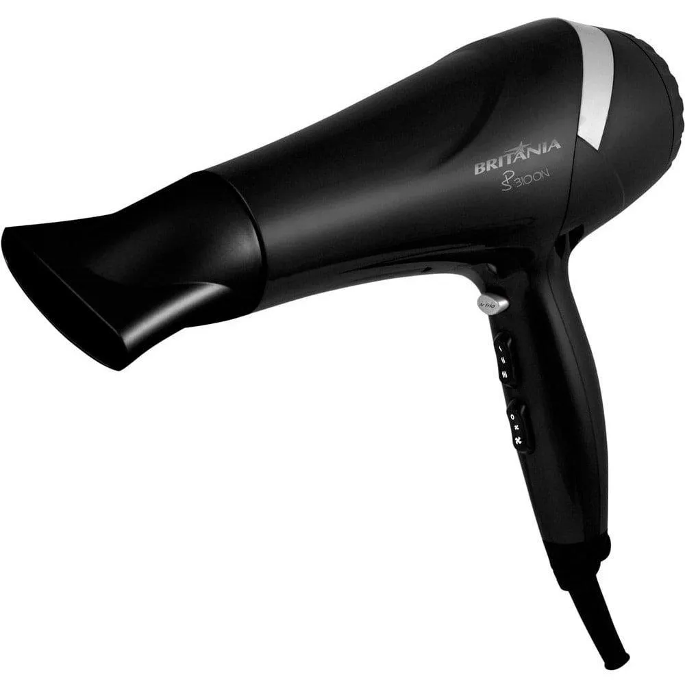 SECADOR DE CABELO BRITâNIA SP3100 COM 2 VELOCIDADES, 3 TEMPERATURAS, 2000W, PRETO 220