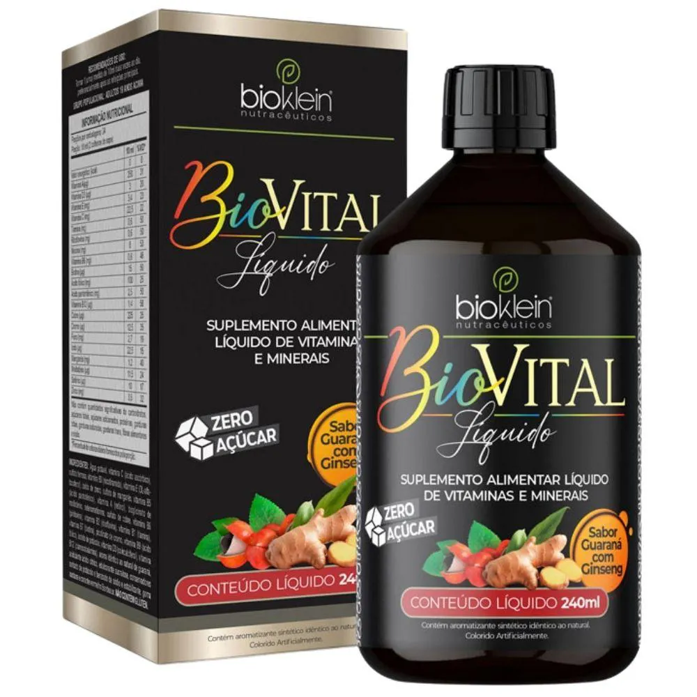 Biovital Multivitamínico Líquido 240ml - Bioklein Guaraná com Ginseng