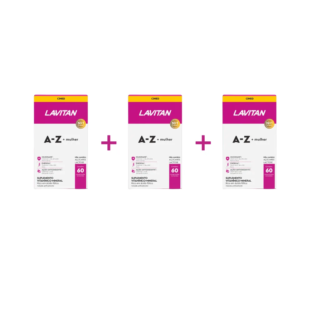 Kit 3 Lavitan A-z Mulher Suplemento com 60 cápsulas - Cimed