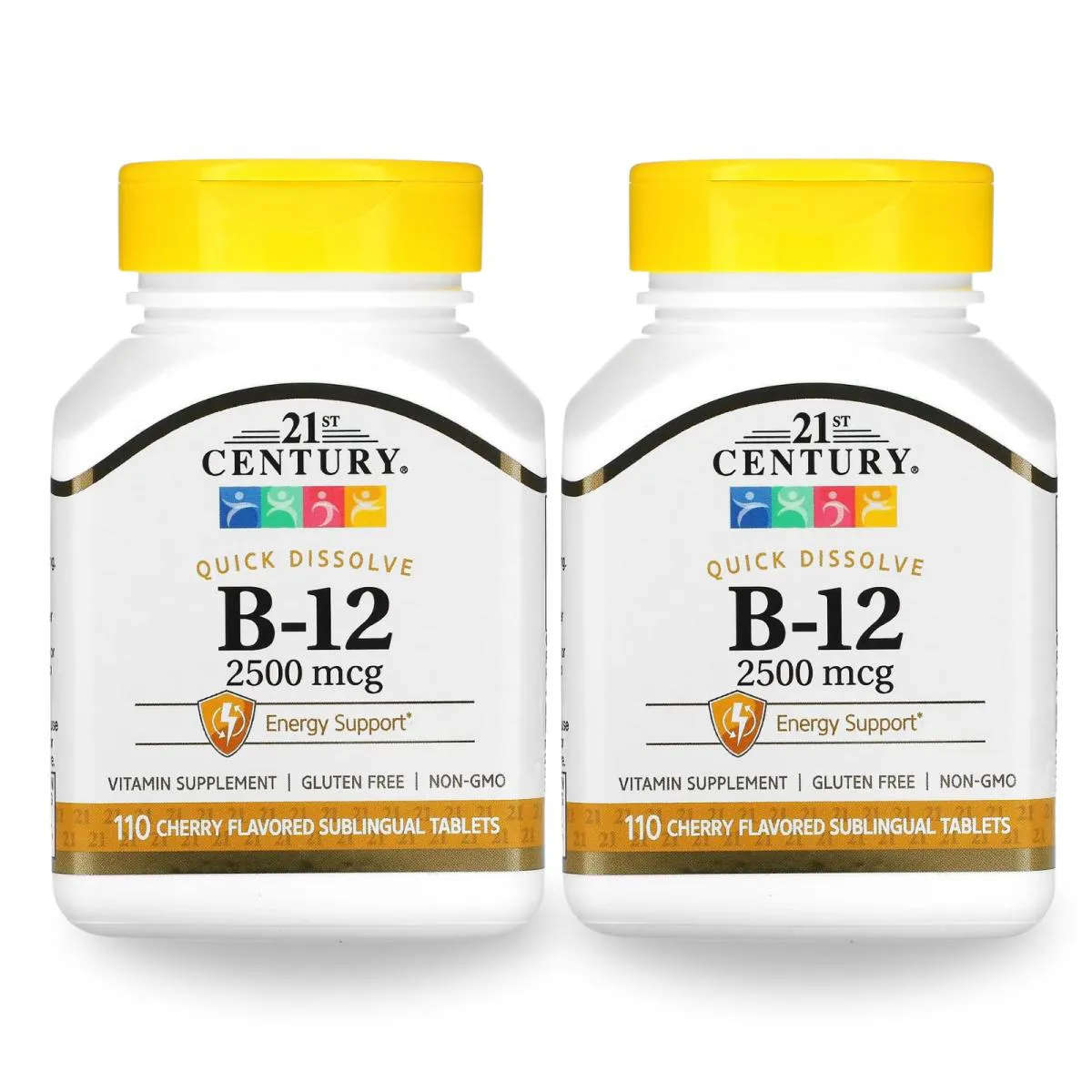 B12 2500 Mcg 110 comprimidos Sublinguais, 21st Century, 2 unidades