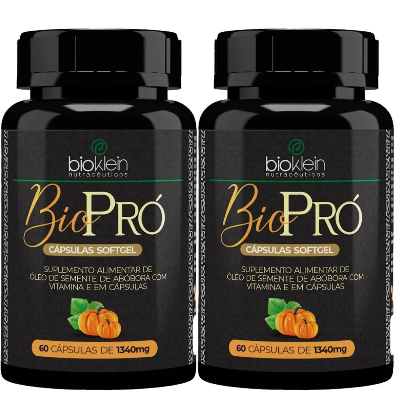 Kit 2x Biopró (óleo de Semente de Abóbora + Vitamina E) 1340mg 60 Softgels - Bioklein