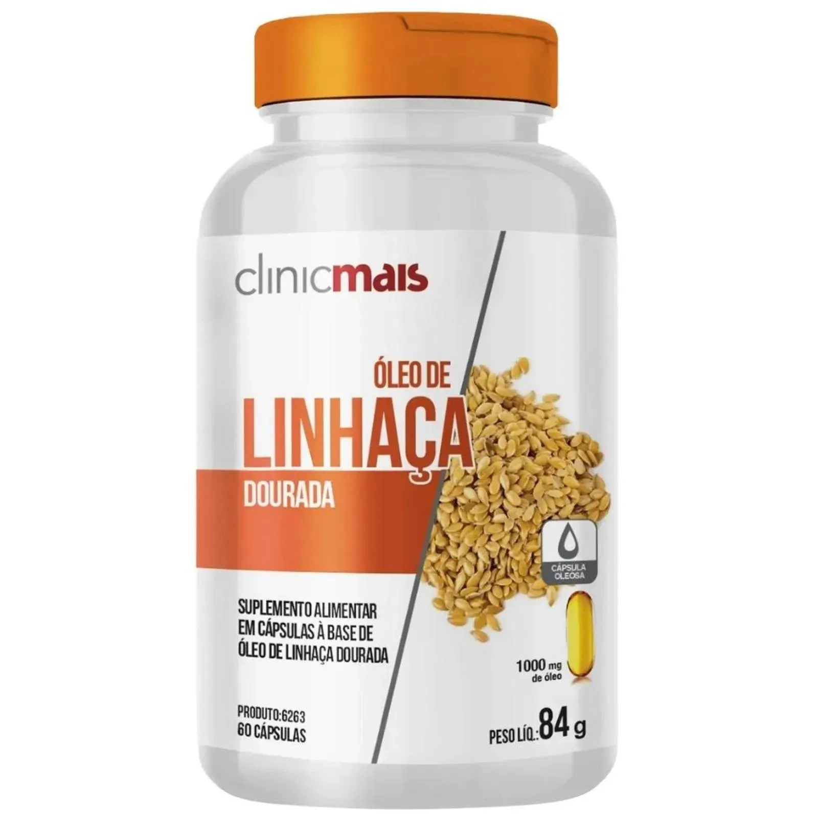 Óleo de Linhaça Dourada 1000mg 60 cápsulas - Clinicmais
