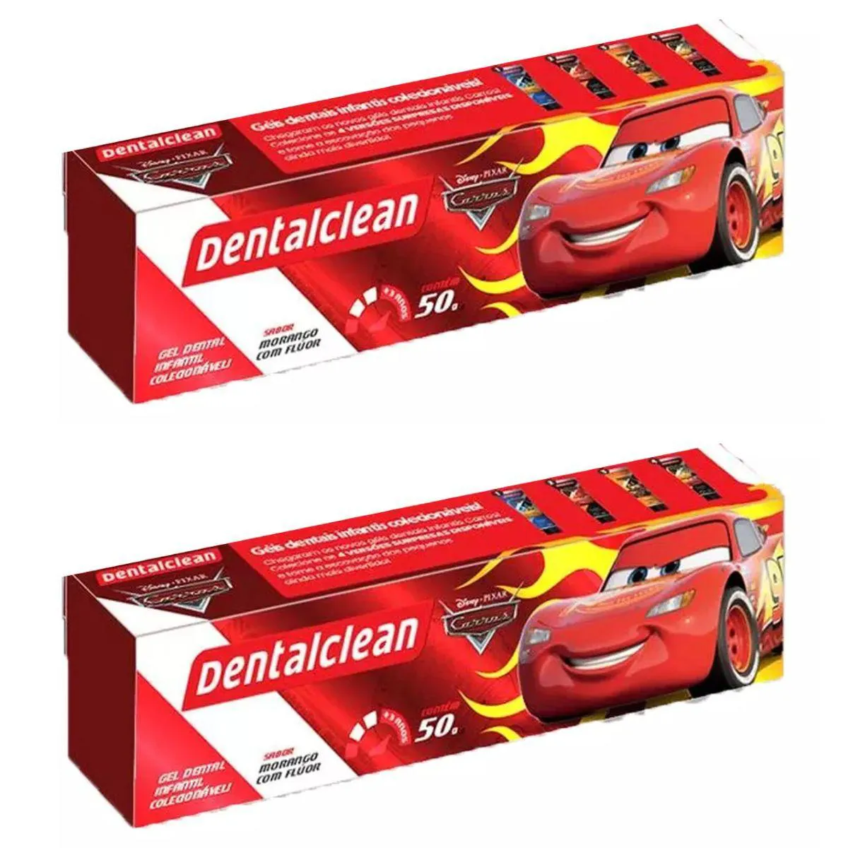 2x Gel Dental Infantil Carros - Morango - 50g - Dentalclean