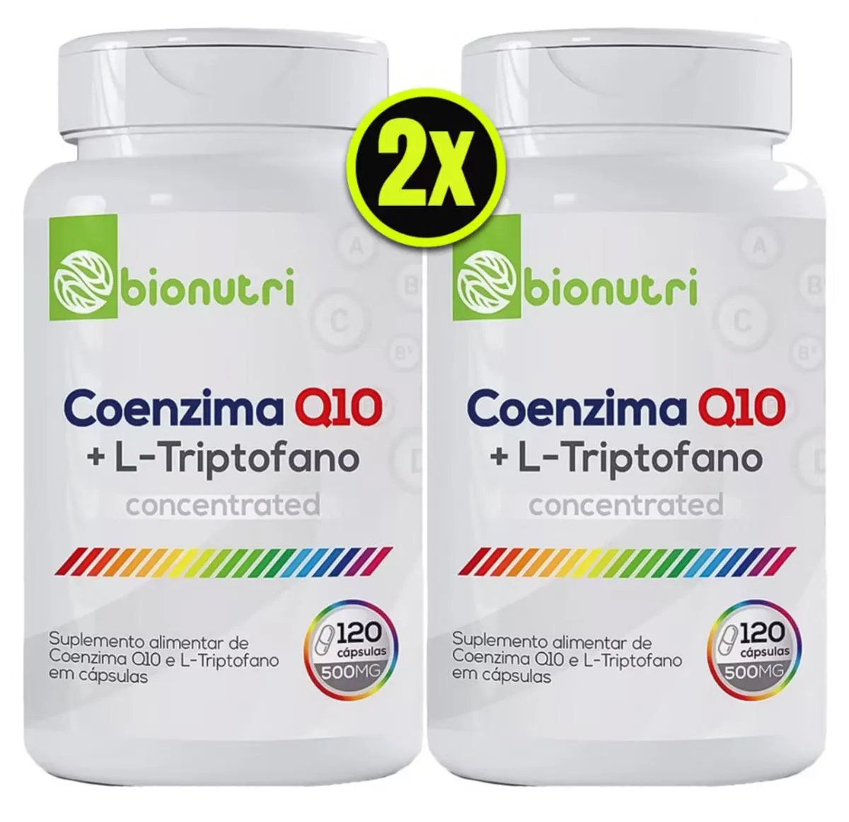 Kit 2x Coenzima Q10 com L-triptofano 500mg 120 cápsulas Bionutri
