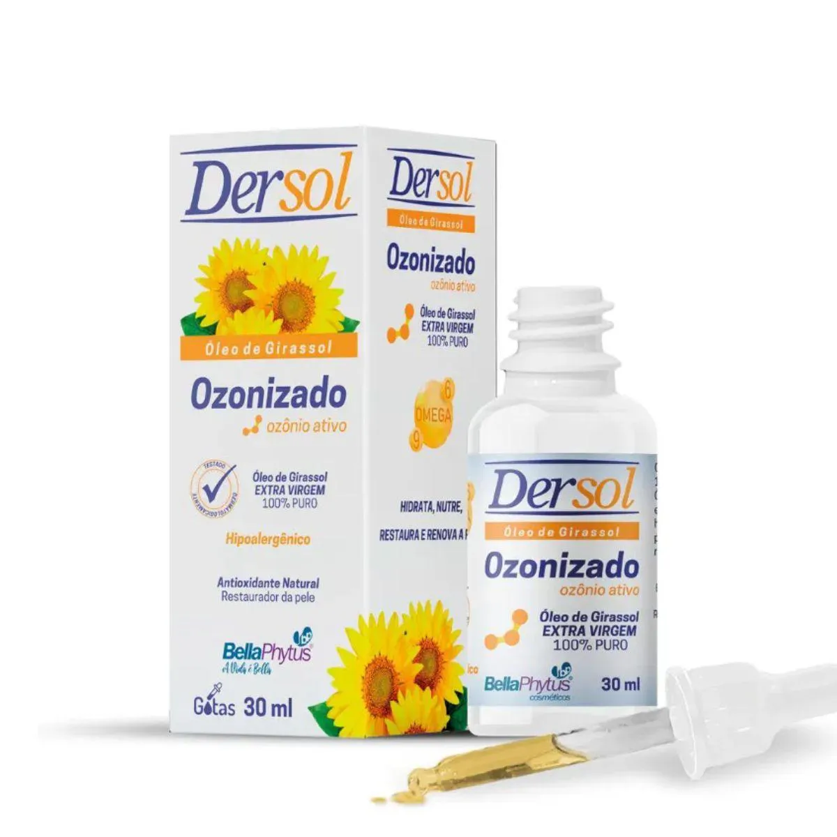 Óleo de Girassol Ozonizado 30ml Dersol - Bellaphytus