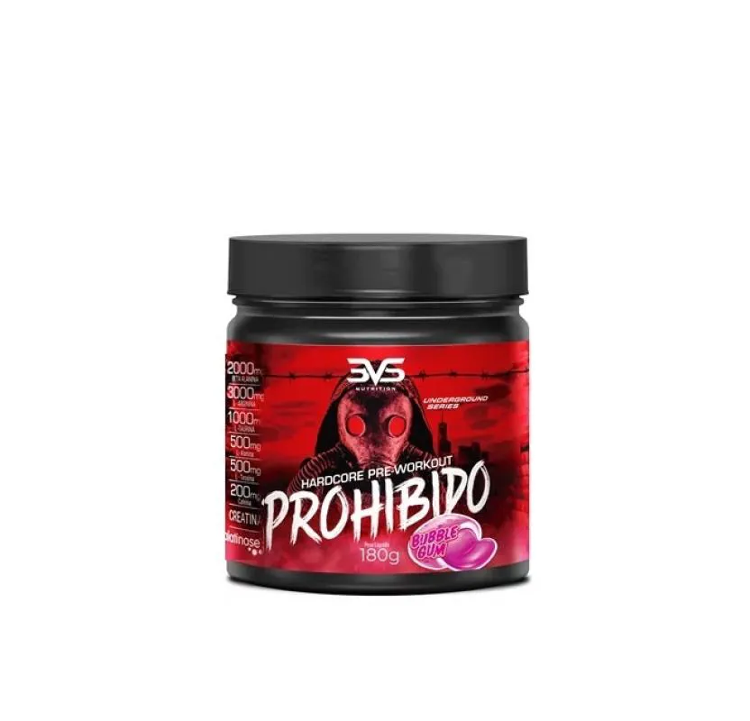 Prohibido Hardcore Pre Workout (180g) - Sabor: Bubble Gum