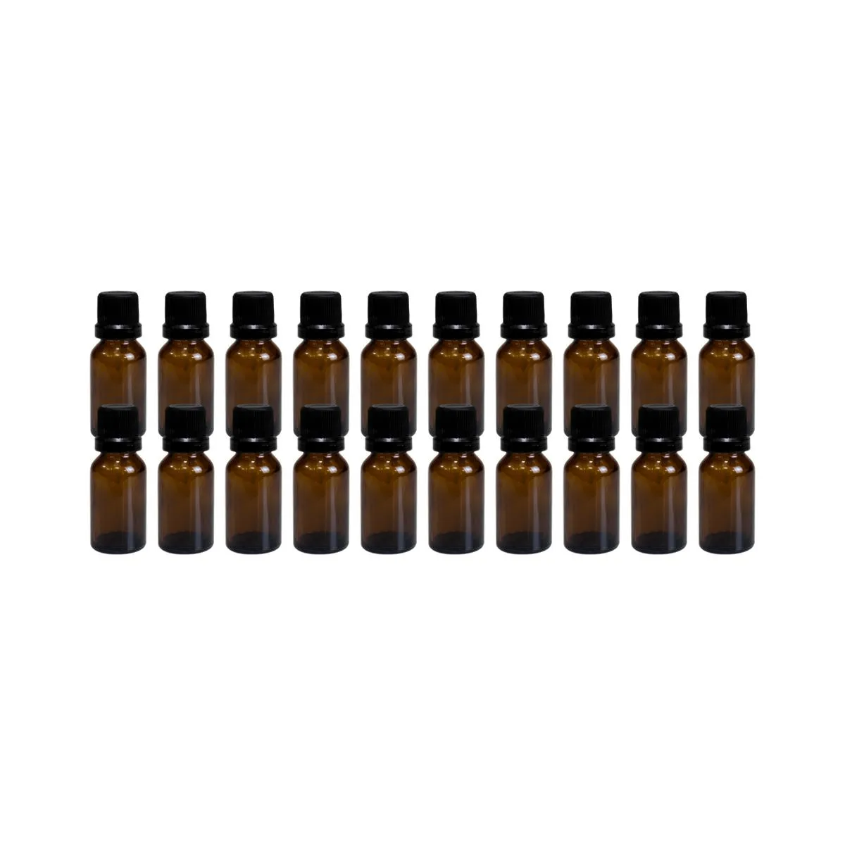 Kit 20un Frasco Vidro Âmbar Gotejador Batoque 10ml