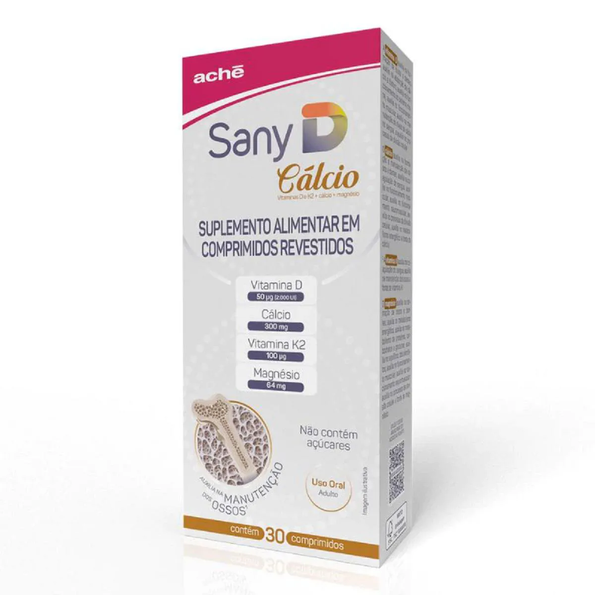 Suplemento Alimentar Sany D Cálcio 30 Cpr – Ache