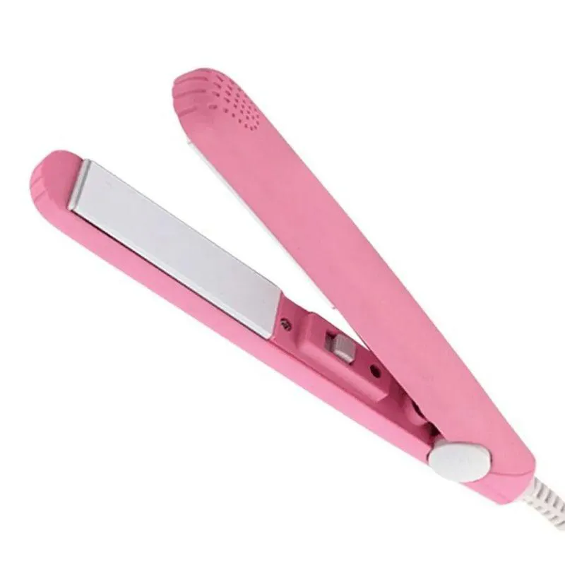 Mini Chapinha Prancha Portátil Viagem 180 Graus 110v - 220v Rosa
