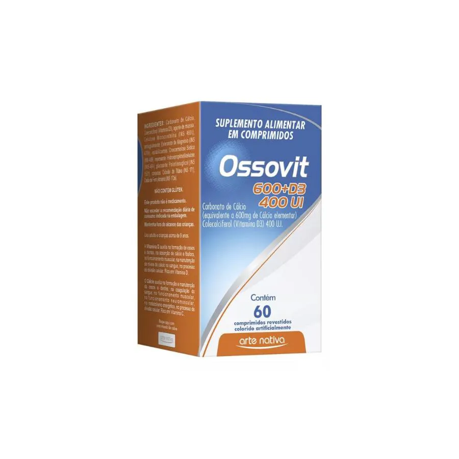 Suplemento Ossovit 600+d3 400 Ui 60cpr Arte Nativa