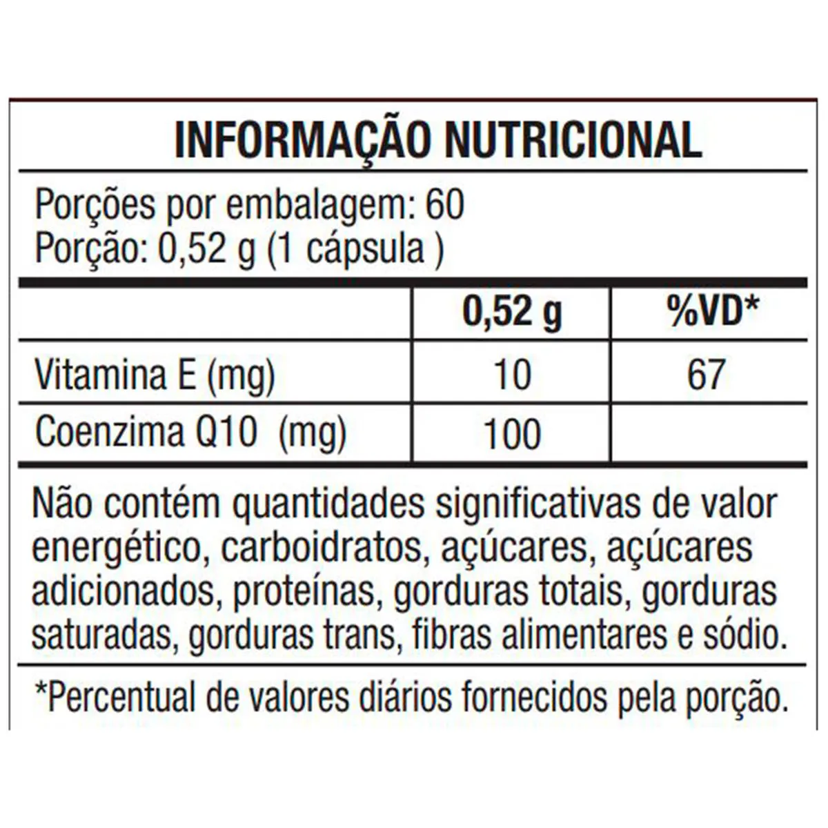 Coenzima Q10 100mg + Vitamina E 10mg bwell 60 Cápsulas