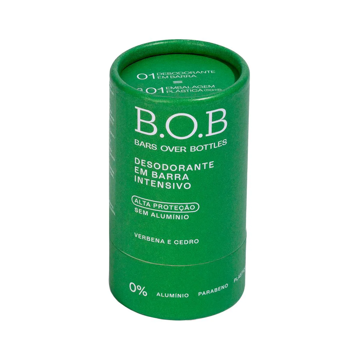 Desodorante Vegano Sem Alumínio B.O.B Alta Proteção Intensivo Verbana e Cedro 50g