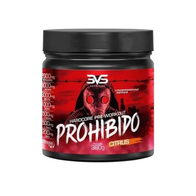 Prohibido Hardcore Pré-workout (360g) - Sabor: Citrus