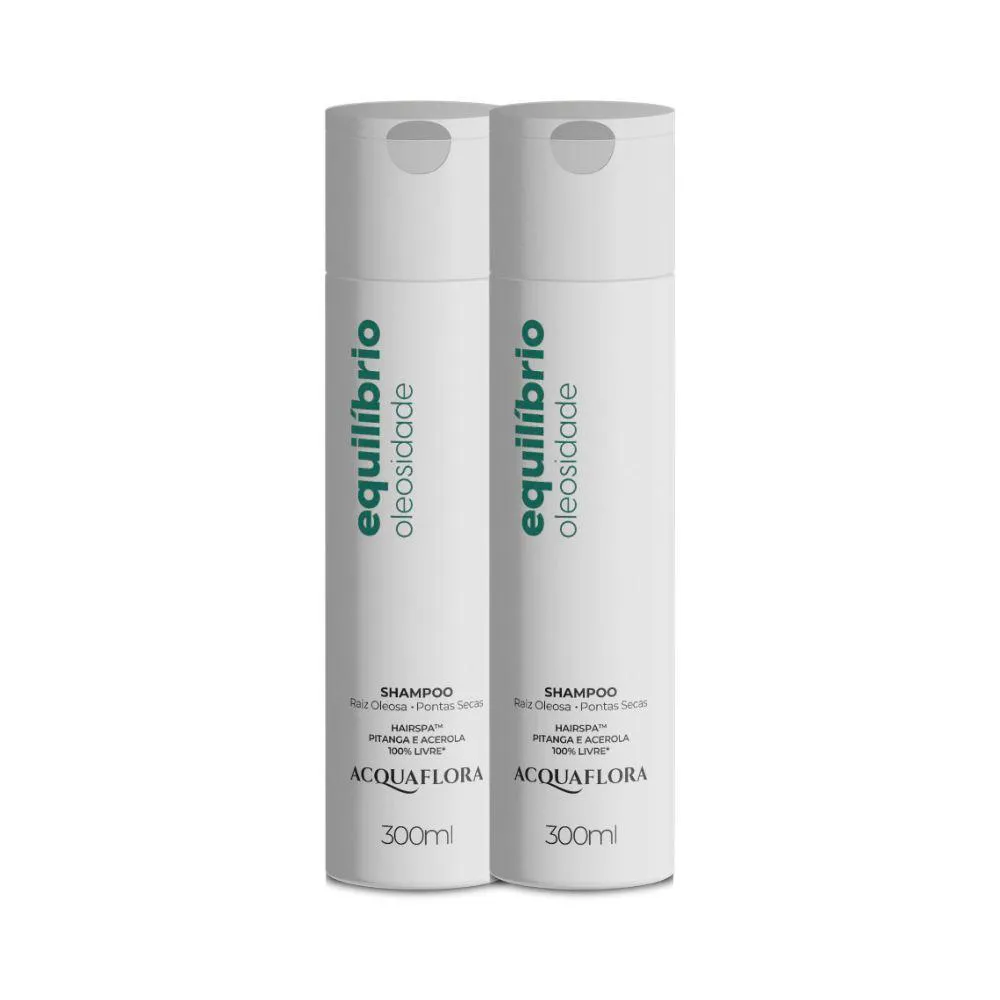Kit Shampoo Acquaflora Equilíbrio Óleos Raiz Oleosa Ponta Seca 300ml (2 Unidades)
