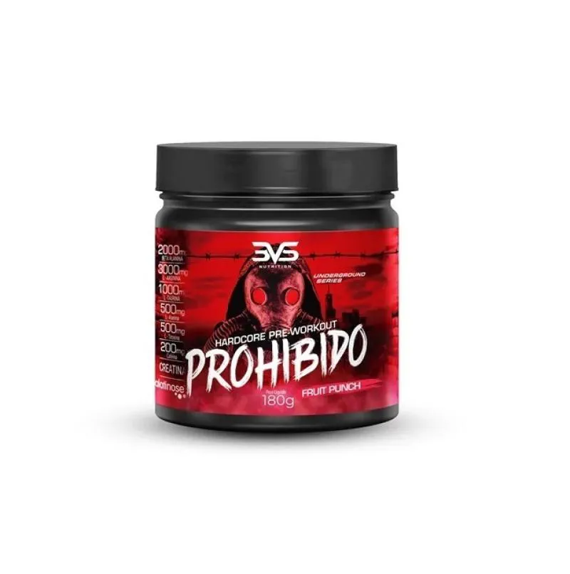 Prohibido Hardcore Pre Workout (180g) - Sabor: Fruit Punch