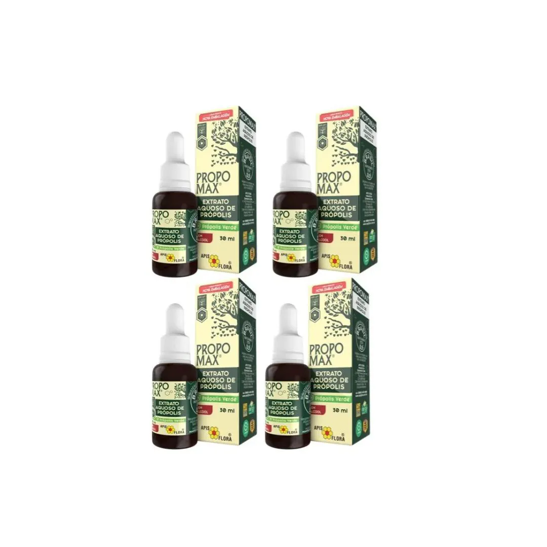 Kit 4x - Extrato de Própolis sem Álcool (aquoso) - 30ml - Apis Flora - Propomax®