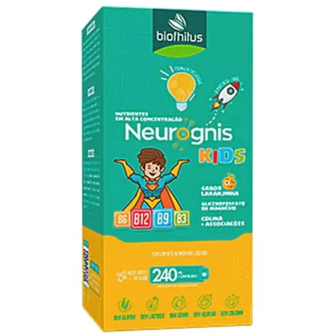 Neurognis Kids Vitaminas B12, B9, B3, B6 Sab Laranja - 240ml