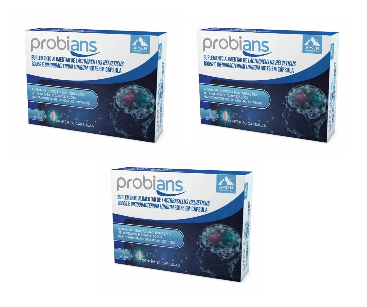 Kit 3 Suplemento Apsen Probians Lactobacillus 30cps