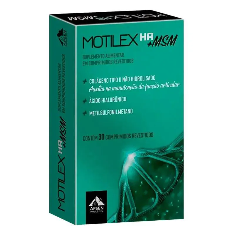 Motilex Ha + Msm Apsen Colágeno Tipo 2 + Hialurônico 30cp