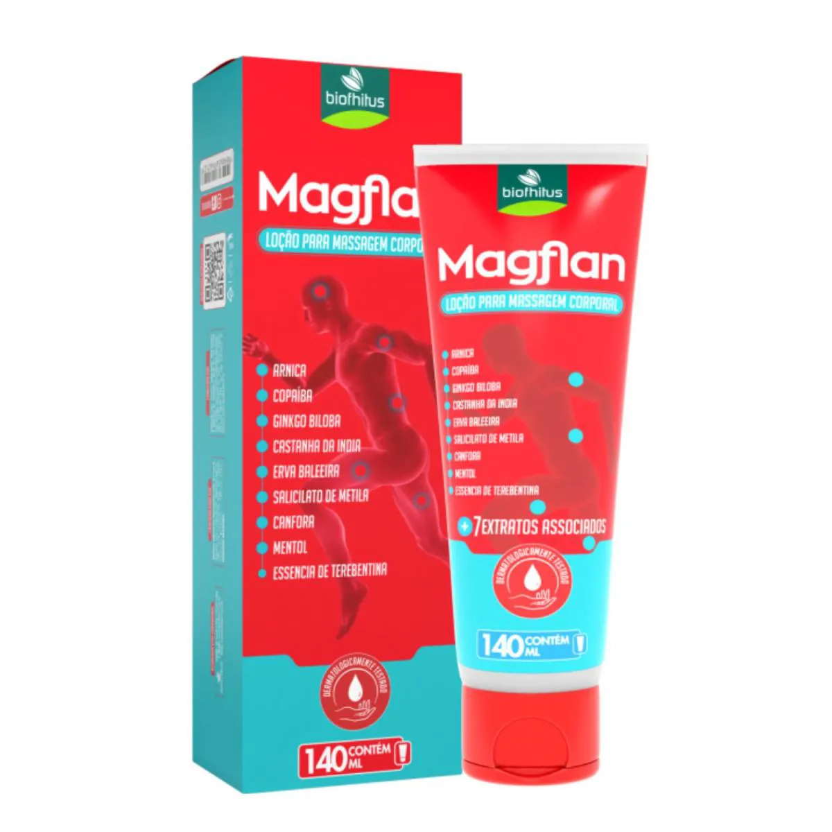 Loção Corporal Massagem Magflan 140ml - Biofhitus