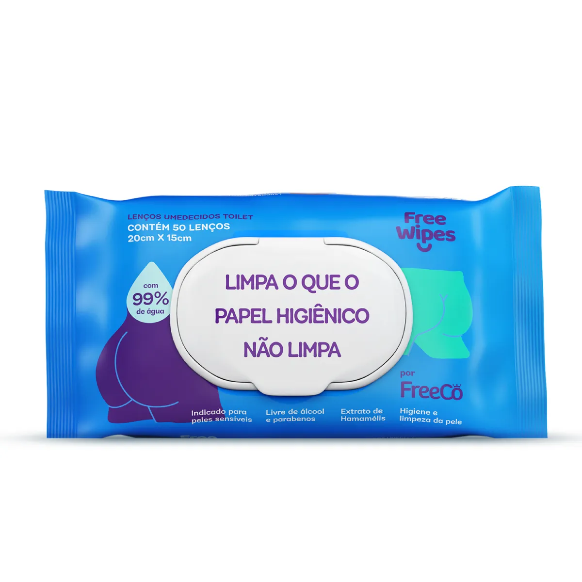 Lenço Umedecido Toilet Free Wipes 4 Unidades