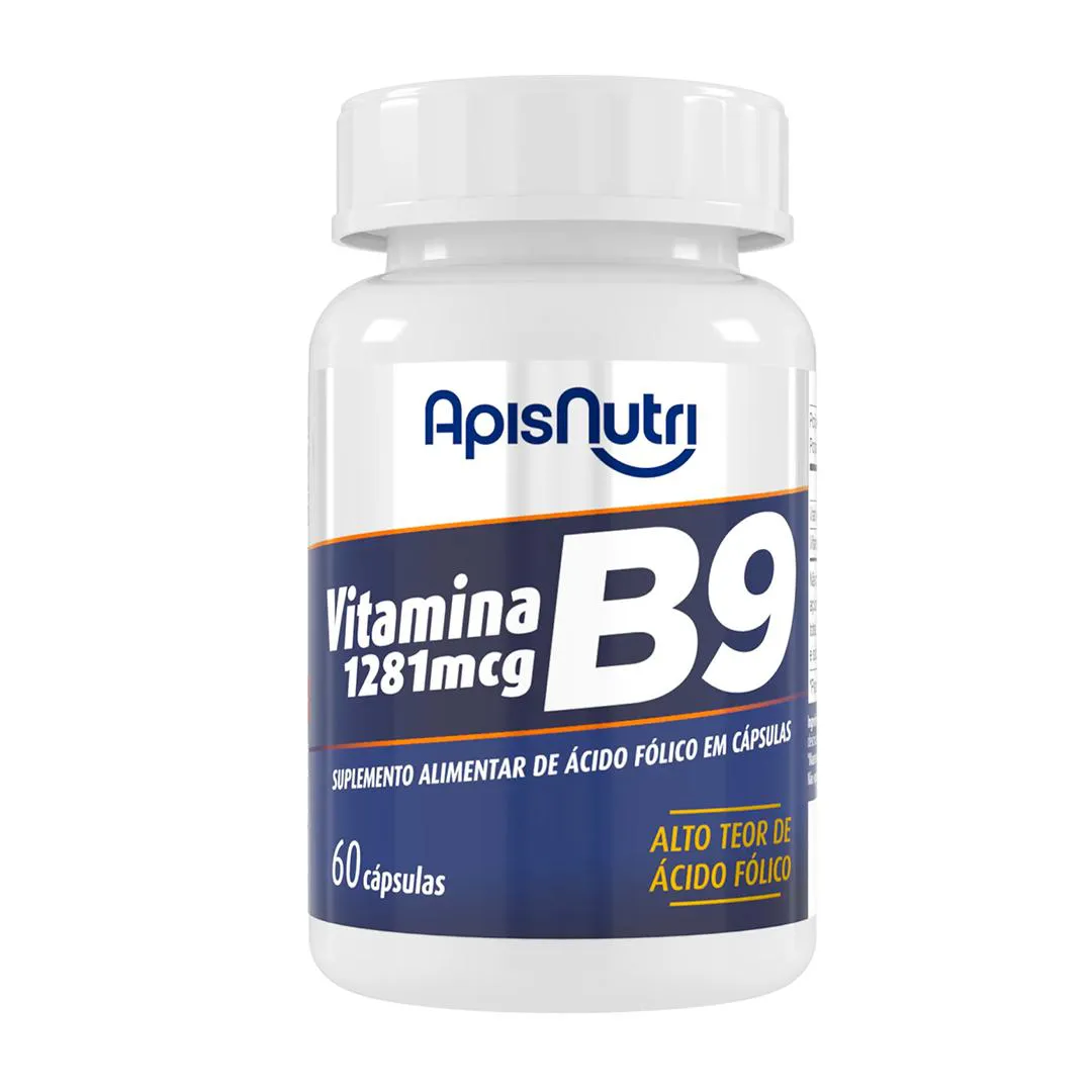 Vitamina B9 1281mcg Acido Folico 60 cápsulas - Apisnutri