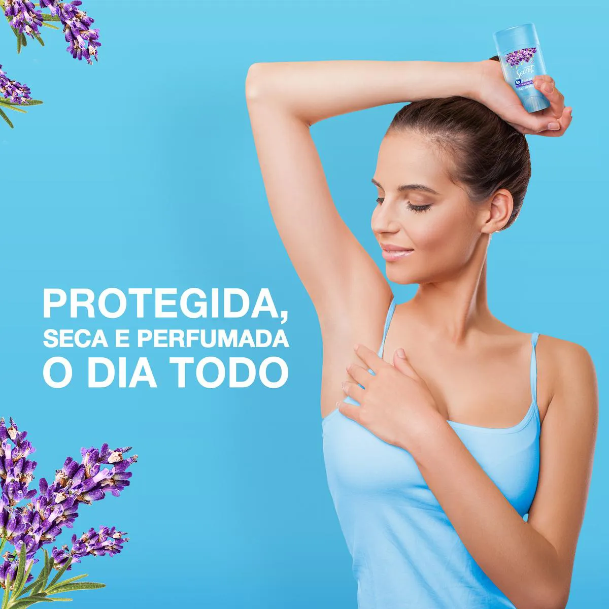 Desodorante Twist Stick em Gel Secret pH Balanceado Lavander 48h 45g