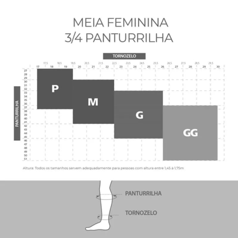 Meia ¾ Panturrilha Attiva Media Compressao 18-21 Fem Fechada Natural Escuro Tamanho Gg Cor Natural Escuro