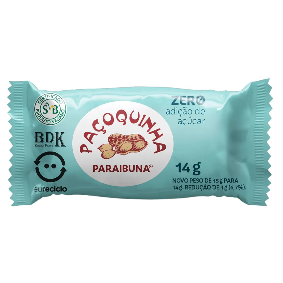 Paçoquinha Paraibuna Sem Açúcar 15g