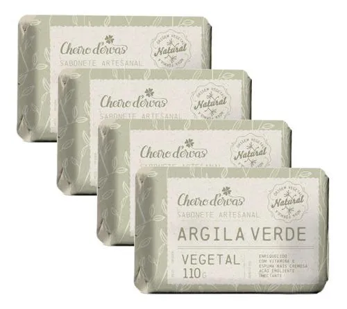 Sabonete de Argila 4 X 110g - Cheiro de Ervas