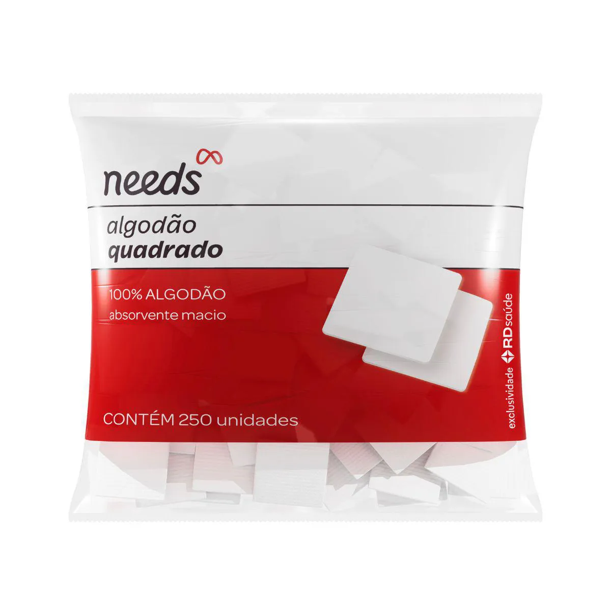 Algodão Quadrado Needs 250 Unidades