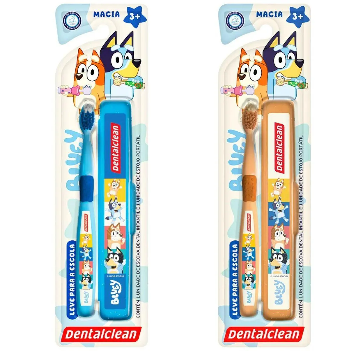 ESCOVA DE DENTE COM ESTOJO BLUEY ESCOLAR - DENTALCLEAN