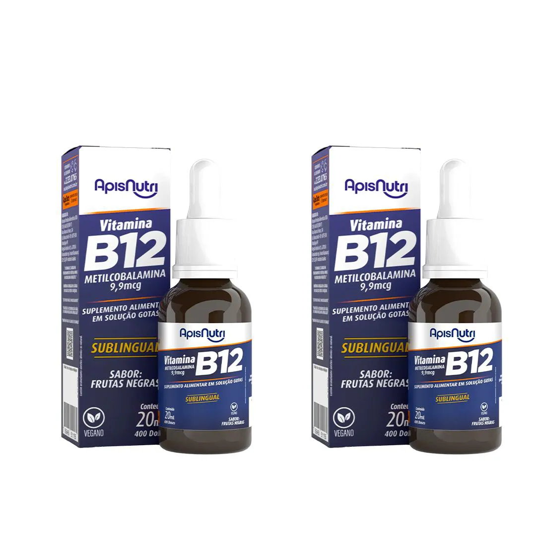 Kit 2 B12 Metilcobalamina Sublingual com 20ml - Apisnutri