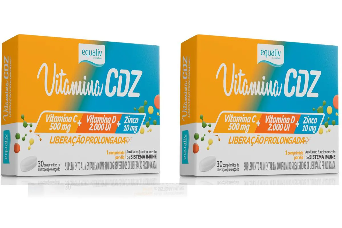 KIT 2 VITAMINA CDZ C+D+ZINCO COM 30 CáPSULAS - EQUALIV