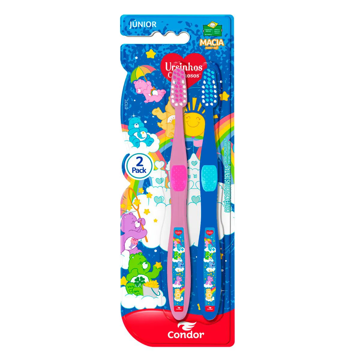Escova de Dente Condor Júnior Macia Ursinhos Carinhosos 2 Unidades