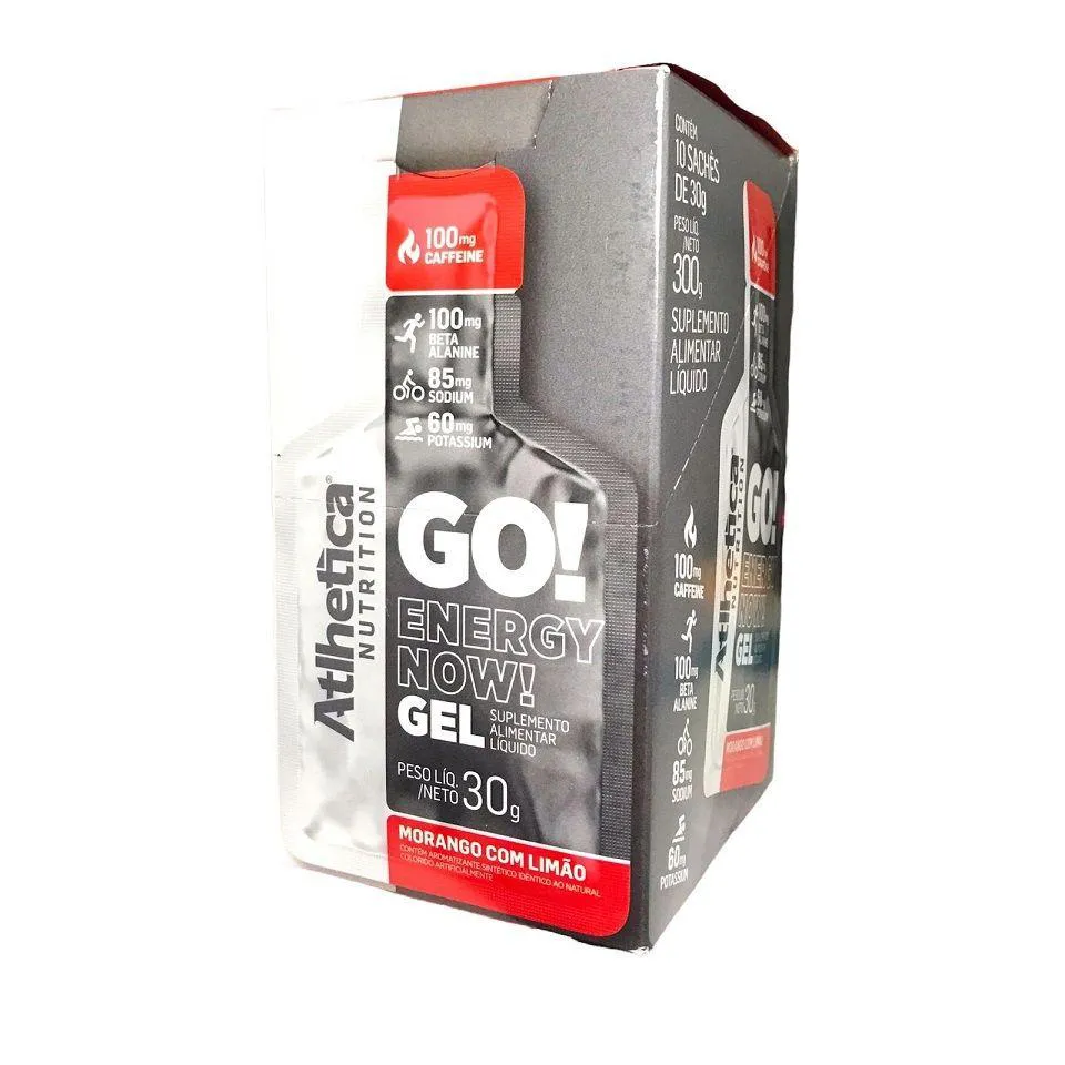 Go Energy Now Gel (display 10 Unid. 30g) - Morango com Limão