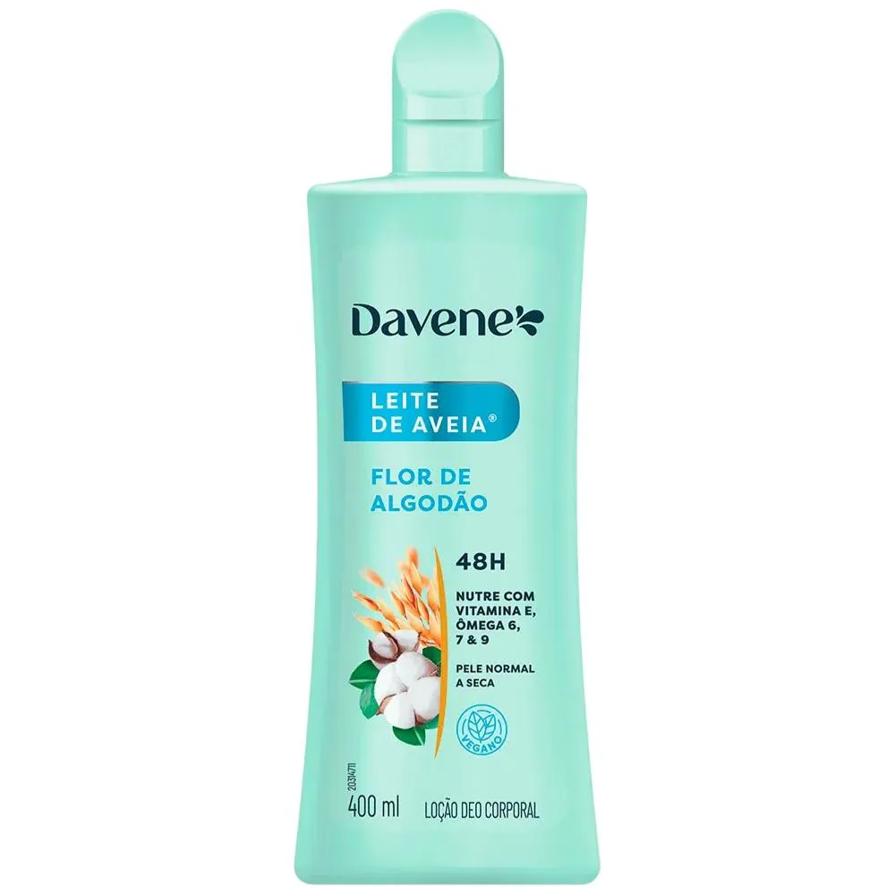 Hidratante Corporal Leite Aveia e Flor Algodão 400ml Davene