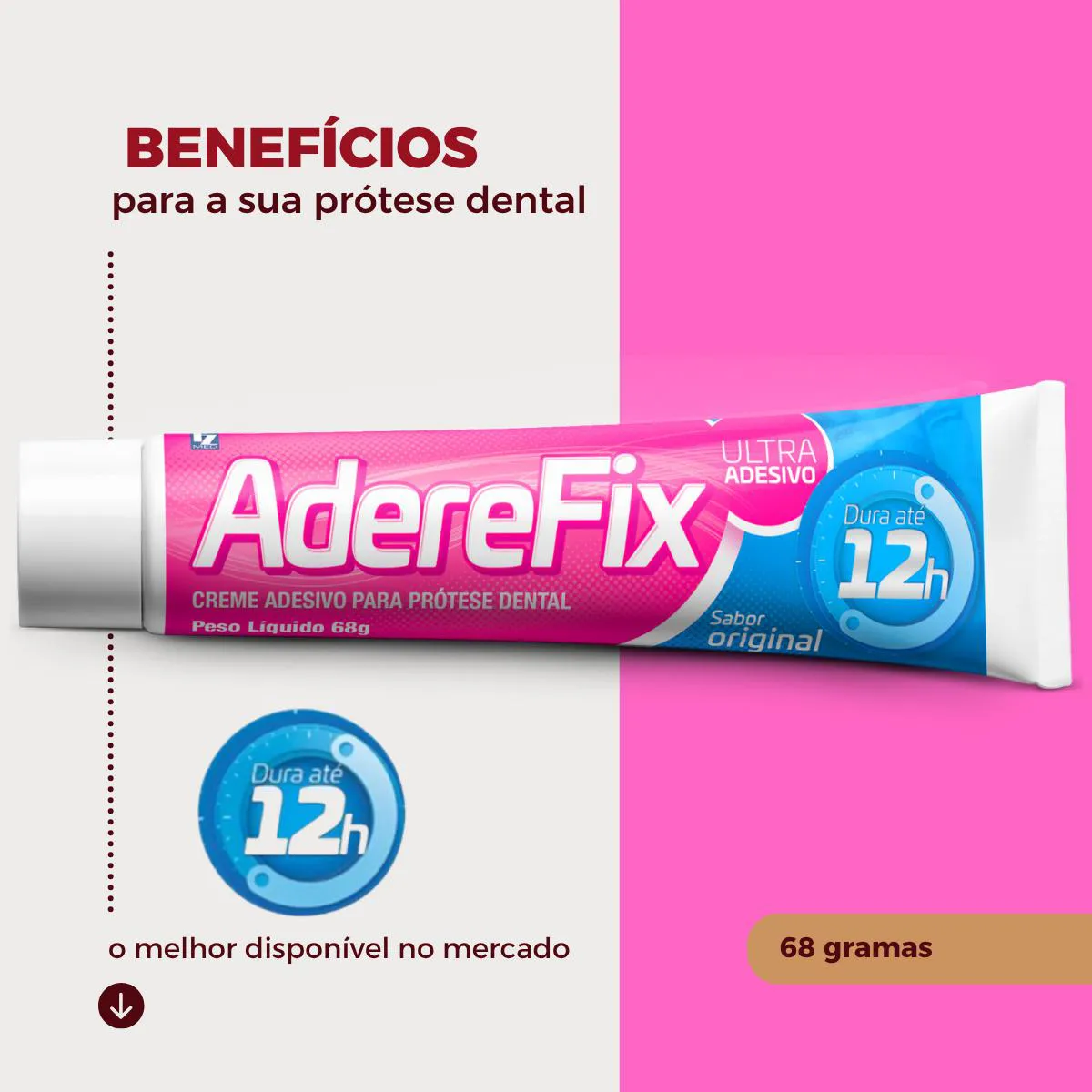 Aderefix Creme Fixador de Protese Dentaria Original 68g(para Dentadura)