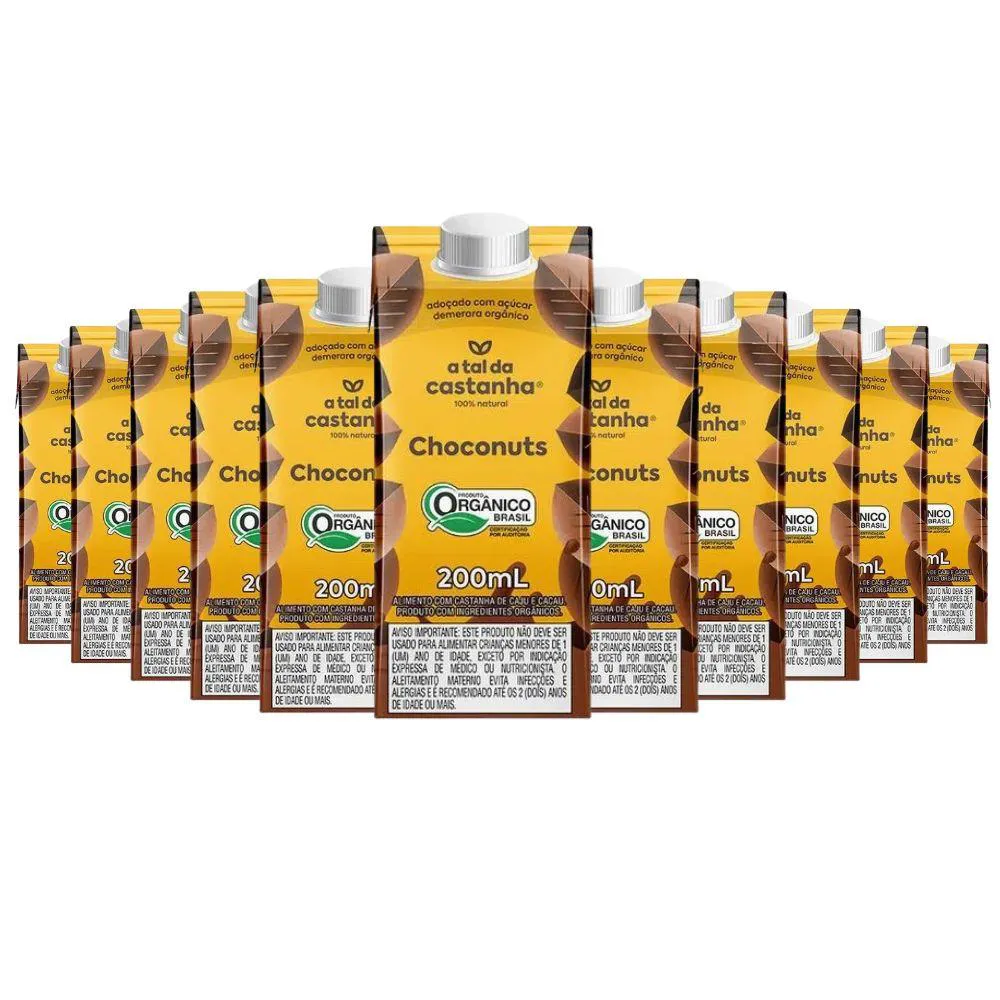 Bebida Vegetal Chocolate Choconuts a Tal da Castanha (cx 12un de 200ml) U Unica