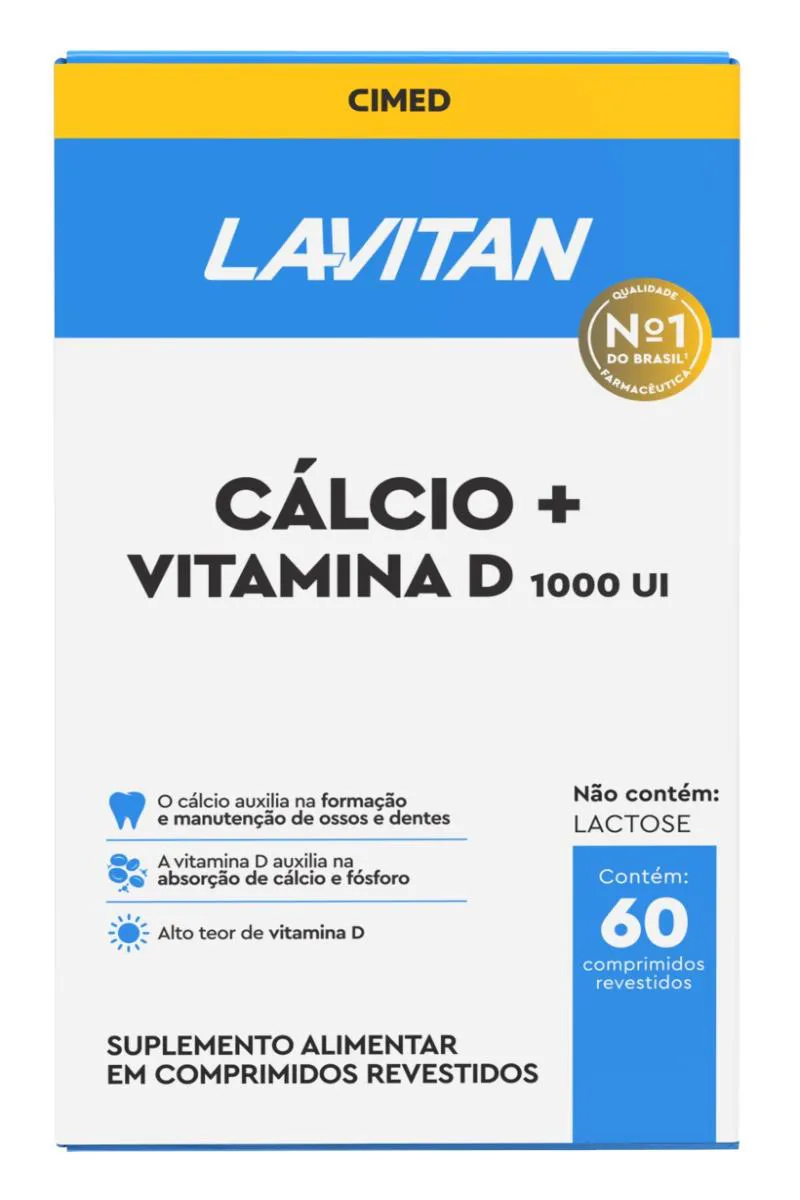 Lavitan Cálcio + Vitamina D 1.000 UI com 60cpr - Cimed