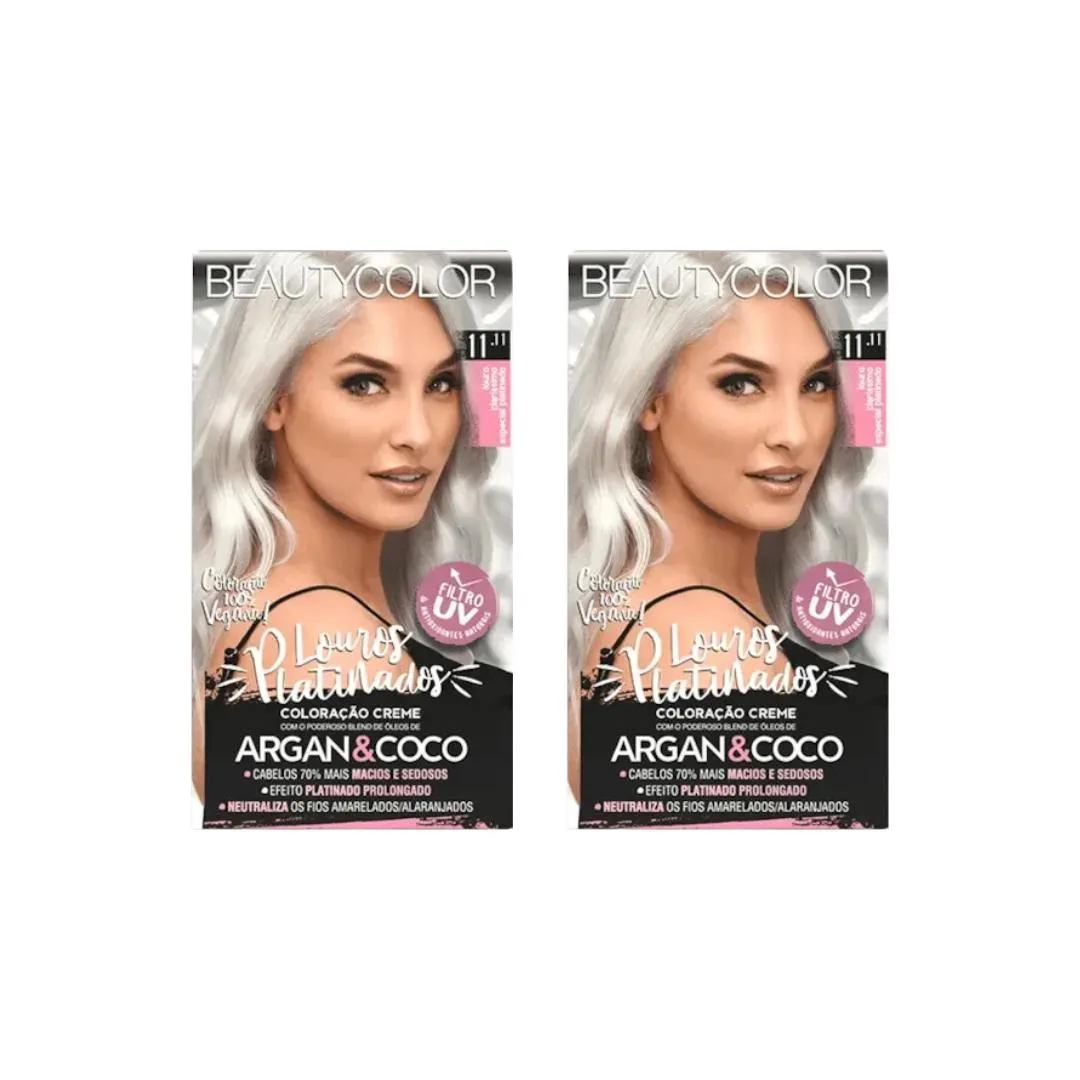 Coloraçao Beauty Color 11.11 Louro Claro Especial Plat - 2un