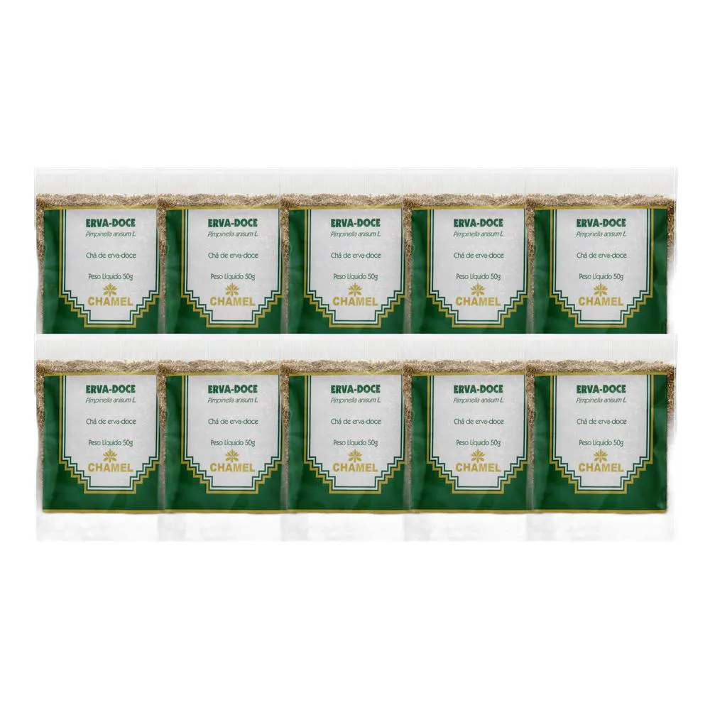 Kit 10X Chá Pacote Erva Doce 50G - Chamel