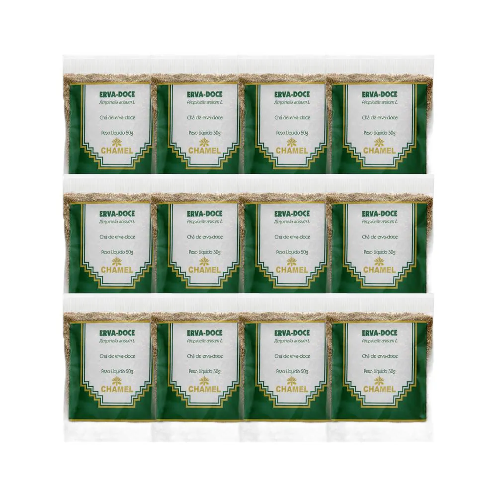 Kit 12X Chá Pacote Erva Doce 50G - Chamel