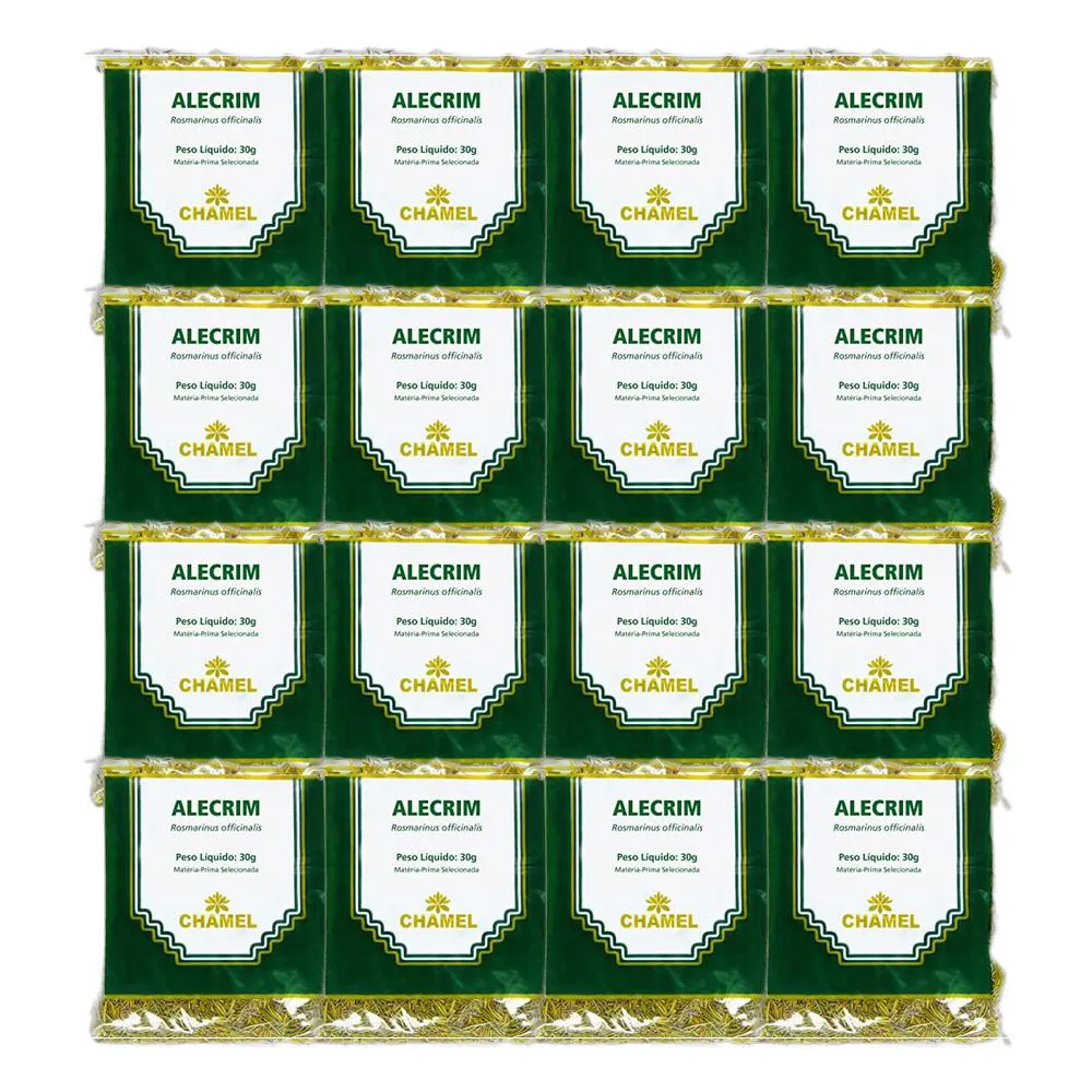 Kit 16X Chá Pacote Alecrim Folhas 30G - Chamel