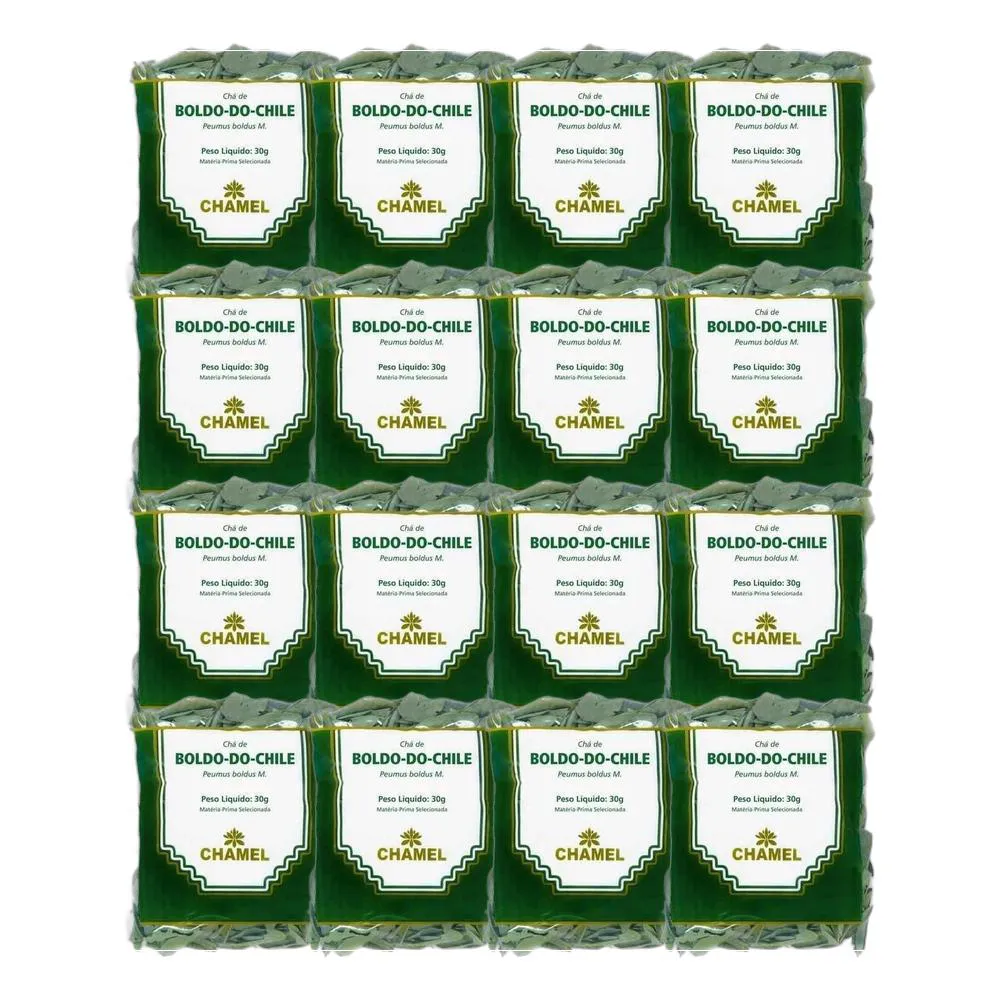 Kit 16X Chá Pacote Boldo Do Chile Folhas 30G - Chamel