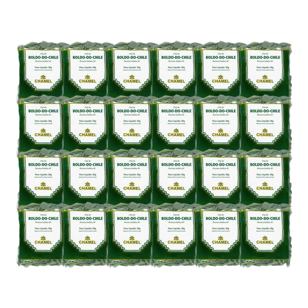 Kit 24X Chá Pacote Boldo Do Chile Folhas 30G - Chamel
